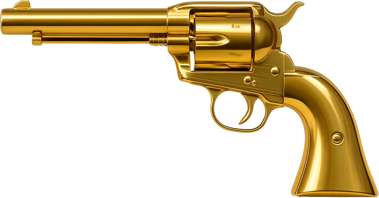 The golden revolver — Cowboy Quick Shot premium asset
